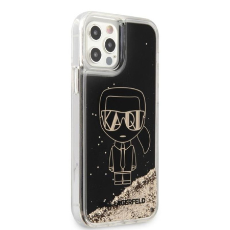 Karl Lagerfeld Liquid Glitter Gatsby - Etui iPhone 12 / iPhone 12 Pro (czarny)