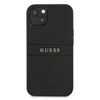 Guess Saffiano Metal Logo Stripes - Etui iPhone 13 (czarny)