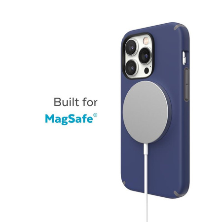 Speck CandyShell Pro + MagSafe - Etui iPhone 14 Pro Max z powłoką MICROBAN (Prussian Blue / Cloudy Grey)