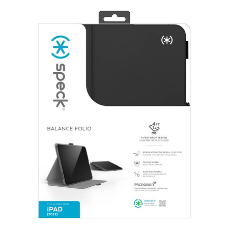 Speck Balance Folio – Etui iPad 10.9" (2022) z powłoką MICROBAN w/Magnet & Stand up (Black)