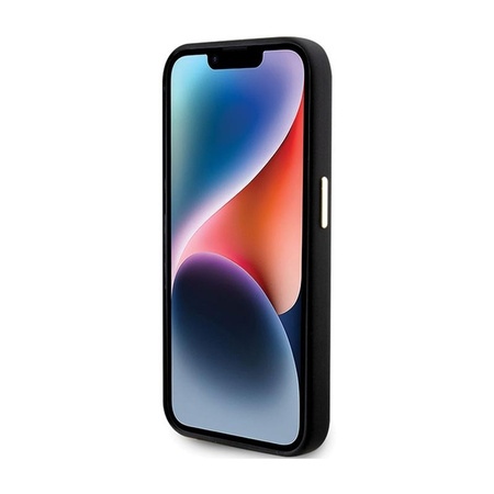 Guess Silicone Script Metal Logo & Frame - Etui iPhone 15 Pro (czarny)