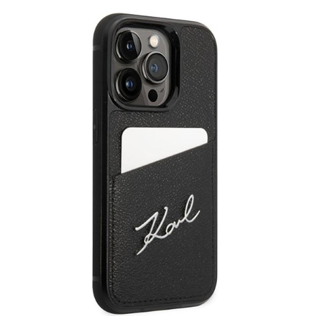 Karl Lagerfeld Signature Logo Cardslot - Etui iPhone 14 Pro (czarny)
