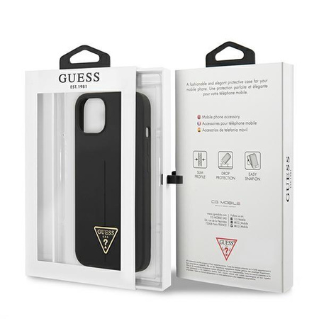Guess Silicone Triangle Logo - Etui iPhone 13 (czarny)