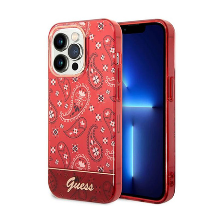 Guess Bandana Paisley - Etui iPhone 14 Pro (czerwony)