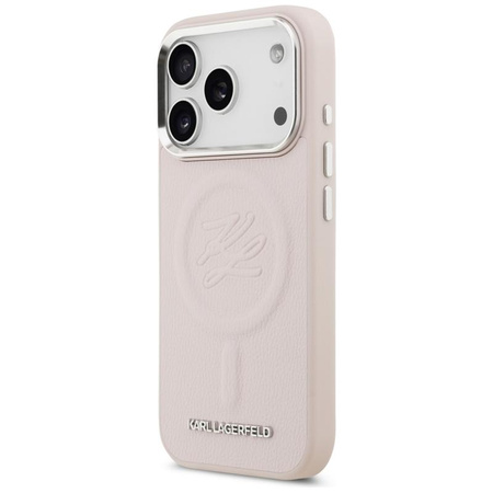 Karl Lagerfeld Initial & Metal Logo MagSafe - Etui iPhone 17 Pro (różowy)