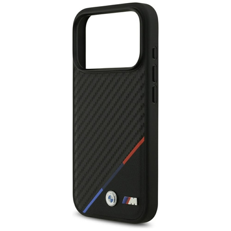 BMW M Carbon Tricolor Line MagSafe - Etui iPhone 17 Pro (czarny)