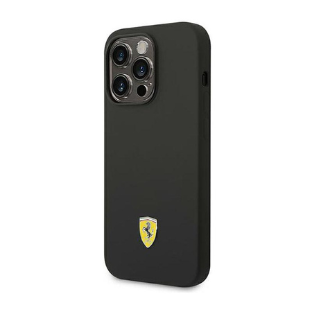 Ferrari Silicone Metal Logo - Etui iPhone 14 Pro (czarny)