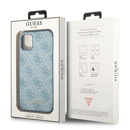 Guess 4G Metal Gold Logo - Etui iPhone 11 (niebieski)