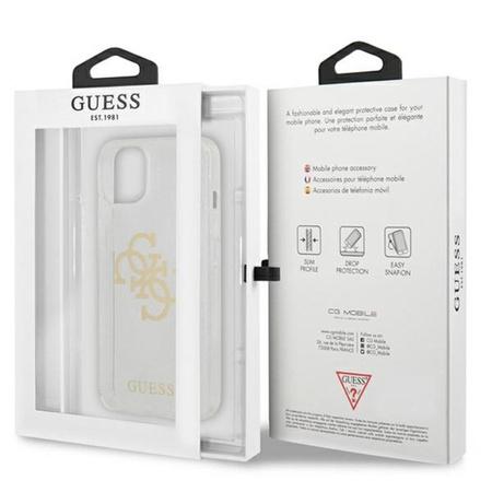Guess Glitter 4G Big Logo - Etui iPhone 13 (przezroczysty)