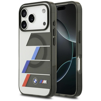 BMW M IML Metal Buttons Tricolor Lines MagSafe - Etui iPhone 17 Pro (antracyt)