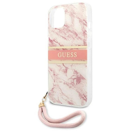 Guess Marble Strap - Etui iPhone 13 (różowy)