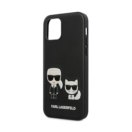 Karl Lagerfeld PU Leather Karl & Choupette Embossed - Etui iPhone 12 / iPhone 12 Pro (czarny)