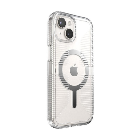 Speck Gemshell Grip + MagSafe - Etui do iPhone 15 (Clear / Chrome Finish)