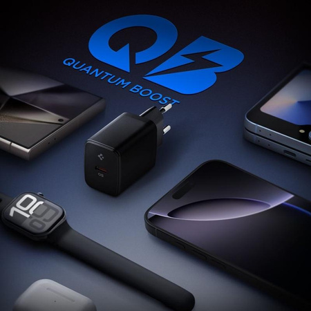 Spigen Essential EE201EU GaN - Ładowarka sieciowa USB-C 20W (Czarny)