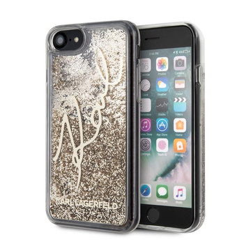 Karl Lagerfeld Signature Glitter Case - Etui iPhone SE 2020 / 8 / 7 (Gold)