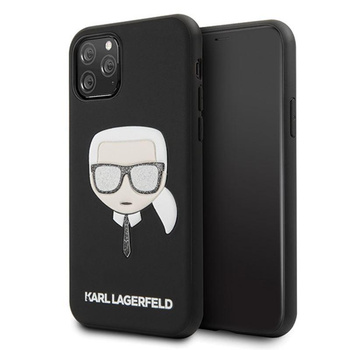 Karl Lagerfeld Iconic Embossed Glitter Case - Etui iPhone 11 Pro Max (Black)