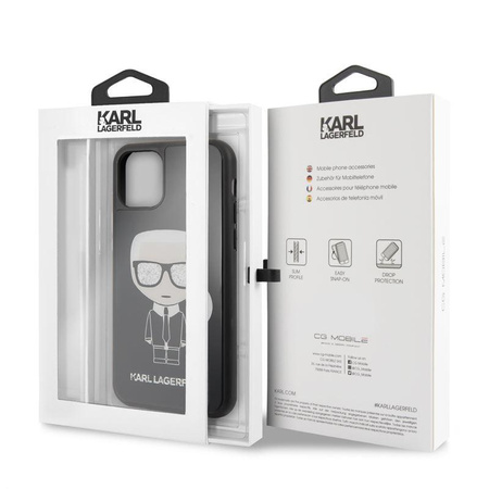 Karl Lagerfeld Double Layer Glitter Iconic - Etui iPhone 11 (czarny)