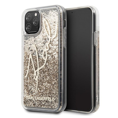Karl Lagerfeld Signature Glitter Case - Etui iPhone 11 Pro (Gold)