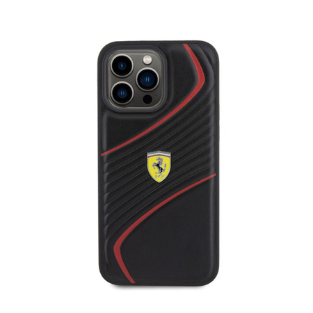 Ferrari Twist Metal Logo - Etui iPhone 15 Pro Max (czarny)