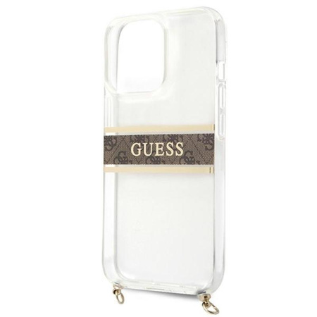 Guess 4G Gold Stripe Crossbody - Etui iPhone 13 Pro Max
