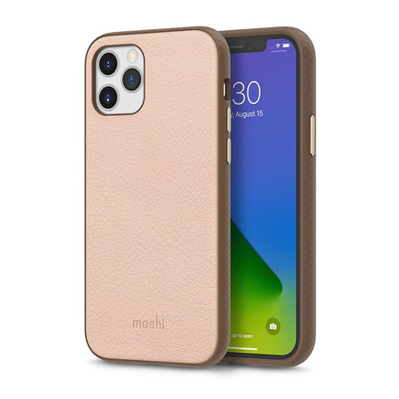 Moshi Overture - Etui z klapką iPhone 12 / iPhone 12 Pro + portfel i podstawka (system SnapTo) (Luna Pink)