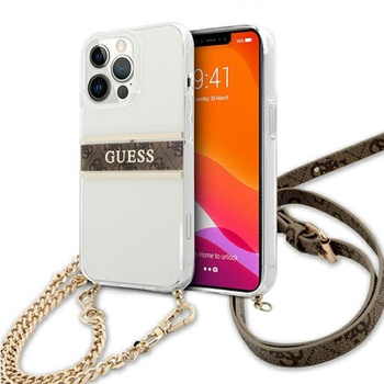 Guess 4G Gold Stripe Crossbody - Etui iPhone 13 Pro Max