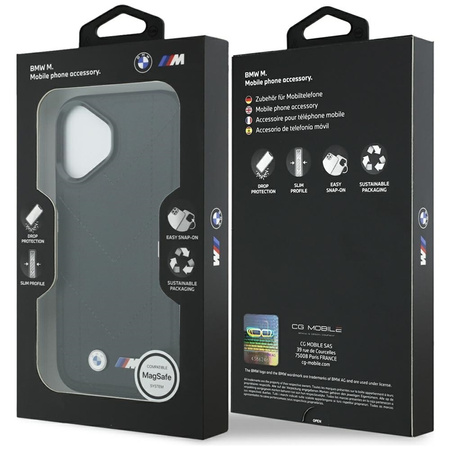 BMW M Quilted Logo MagSafe - Etui iPhone 17 (czarny)