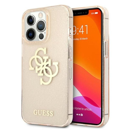 Guess Glitter 4G Big Logo - Etui iPhone 13 Pro (złoty)
