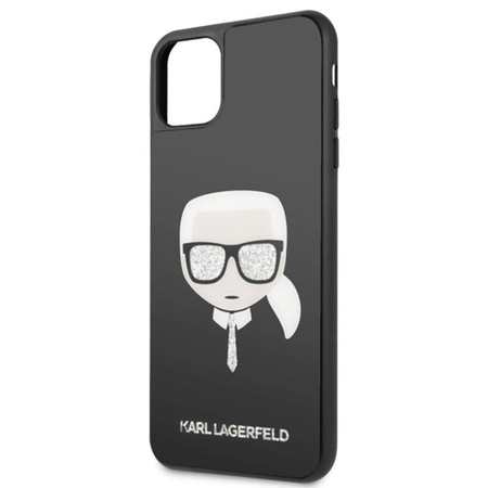 Karl Lagerfeld Double Layers Glitter Head - Etui iPhone 11 Pro Max (Black)