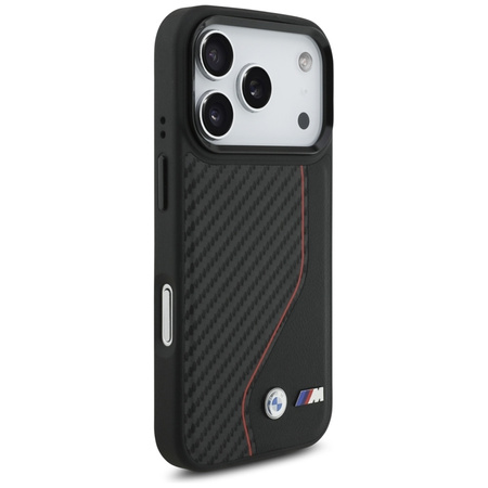 BMW M Carbon Line & Logo MagSafe - Etui iPhone 17 Pro (czerwony)