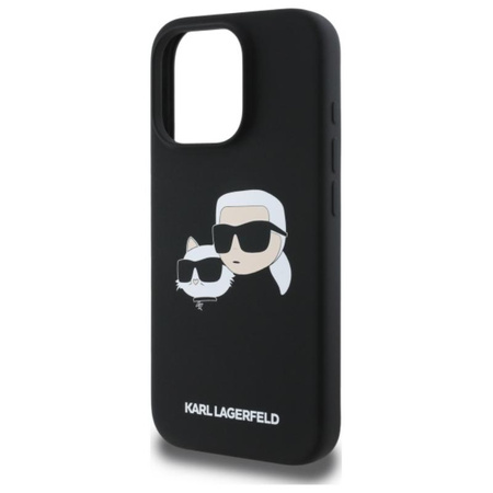 Karl Lagerfeld Silicone Double Heads Print MagSafe - Etui iPhone 16 Pro Max (czarny)
