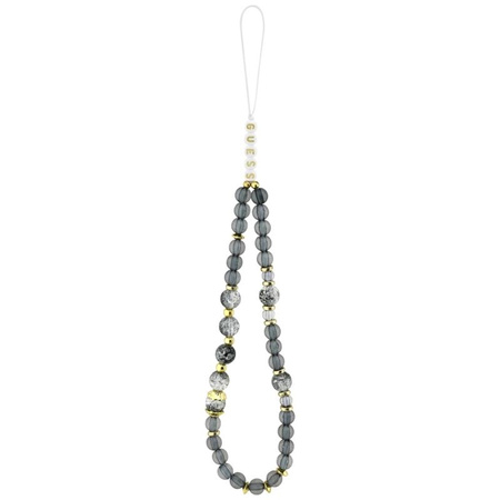 Guess IML Flowers Electro Pearl Strap MagSafe - Etui iPhone 17 Pro (czarny)