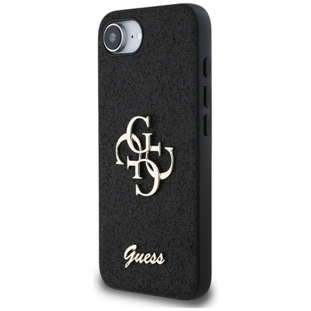 Guess Fixed Glitter Big 4G - Etui do iPhone 16e (czarny)