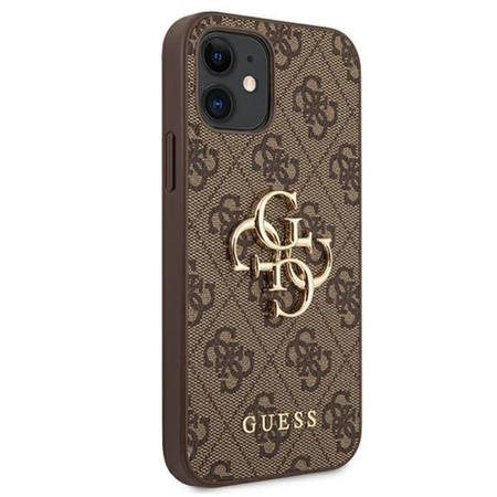 Guess 4G Big Metal Logo - Etui iPhone 12 mini (brązowy)