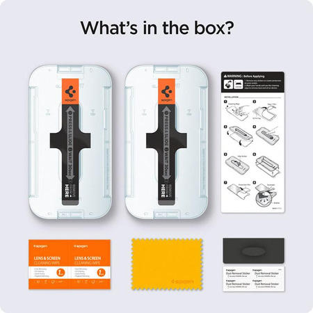 Spigen GLAS.TR EZ FIT 2-Pack - Szkło hartowane do iPhone 16e / iPhone 14 / iPhone 13 Pro / iPhone 13 2 szt