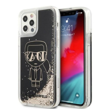 Karl Lagerfeld Liquid Glitter Gatsby - Etui iPhone 12 / iPhone 12 Pro (czarny)