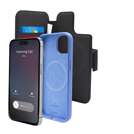 PURO Folio MagSafe Case – Etui iPhone 14 / 13 / 12 Pro / 12 (czarny)