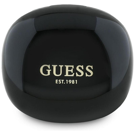 Guess Flat Classic Logo Electroplated - Słuchawki TWS + etui ładujące (czarny)