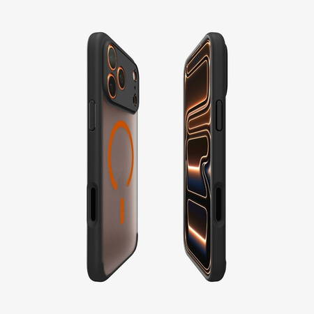 Spigen Ultra Hybrid Mag MagSafe - Etui do iPhone 17 Pro (Frost Black / Orange)