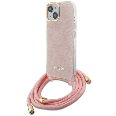 Guess Crossbody Cord 4G Print - Etui iPhone 15 (różowy)