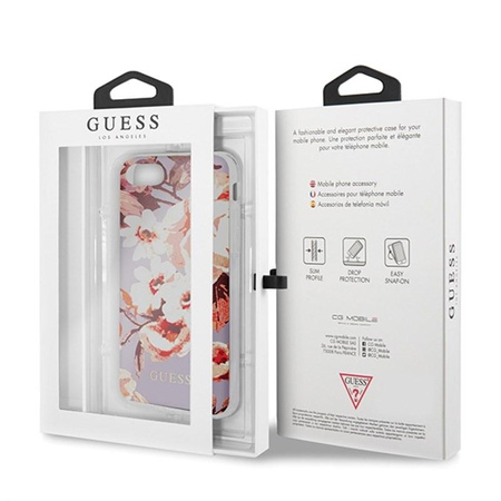 Guess Flower Shiny Collection N2 - Etui iPhone SE 2020 / 8 / 7 (Lilac)