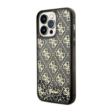 Guess Liquid Glitter Transculent 4G - Etui iPhone 14 Pro Max (Czarny)