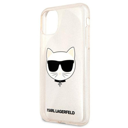 Karl Lagerfeld Choupette Head Glitter - Etui iPhone 11 (złoty)