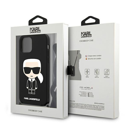 Karl Lagerfeld Fullbody Silicone Iconic Cord - Etui iPhone 12 Pro Max (Black)