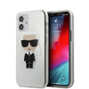 Karl Lagerfeld Iconik Glitter - Etui iPhone 12 Mini (srebrny)