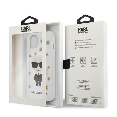Karl Lagerfeld Iconic Karl Flower - Etui iPhone 13 (przezroczysty)