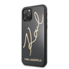 Karl Lagerfeld Double Layers Tempered Glass Glitter Signature Case - Etui iPhone 11 Pro (czarny)
