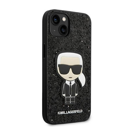 Karl Lagerfeld Glitter Flakes Ikonik - Etui iPhone 14 (czarny)