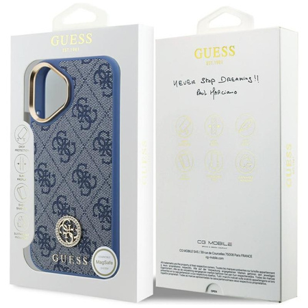 Guess 4G Strass Logo MagSafe - Etui iPhone 17 (niebieski)