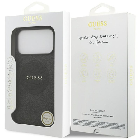 Guess 4G Circle Classic Logo MagSafe - Etui iPhone 17 Pro Max (czarny)